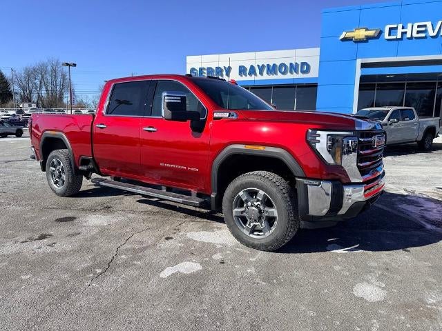 2026 GMC Sierra 3500 HD Crew Cab Standard Box 4-Wheel Drive SLT in Volcanic Red Tintcoat — front three-quarter view