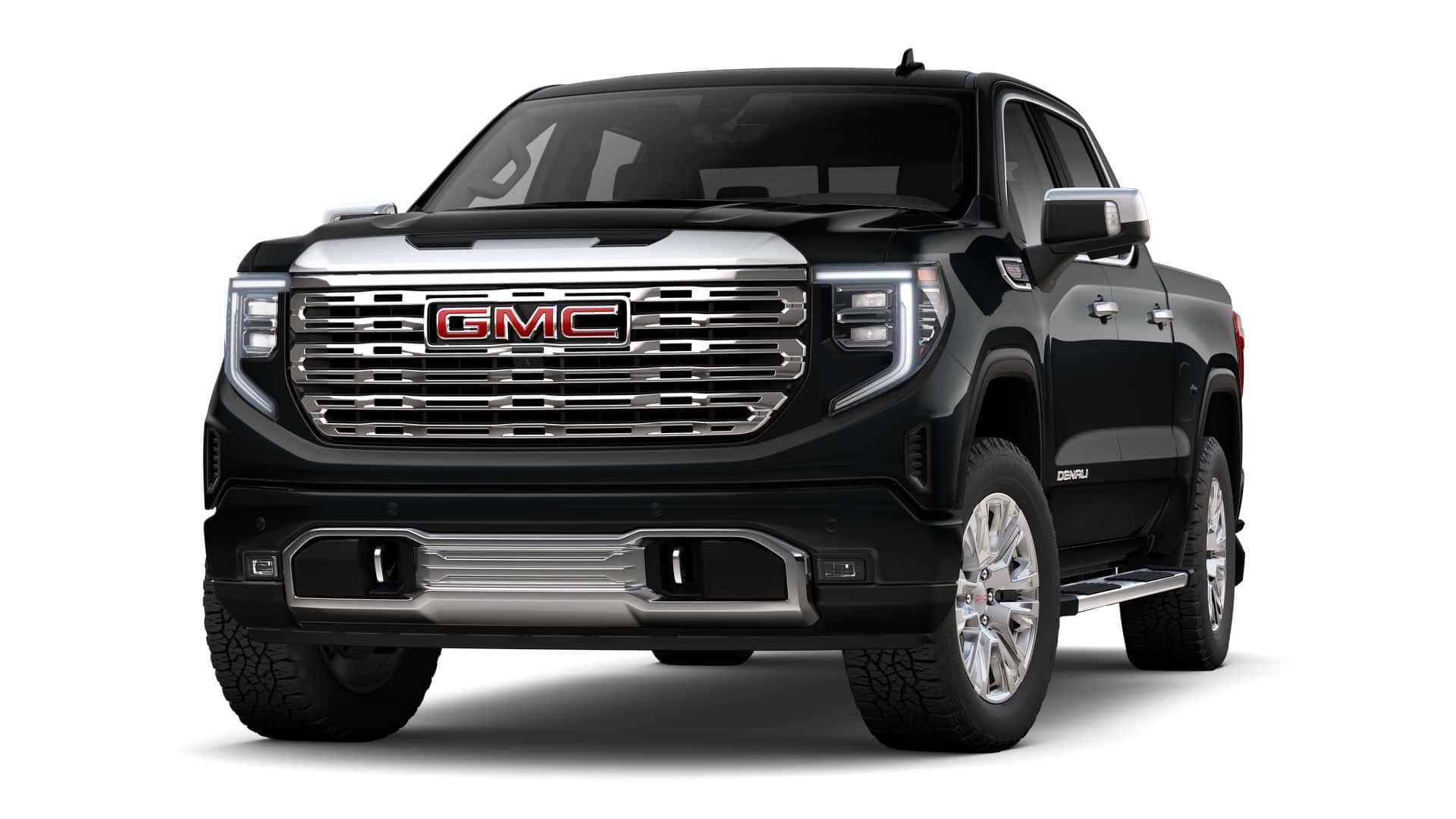 2026 GMC Sierra 1500 Crew Cab Short Box 4-Wheel Drive Denali in Onyx Black — front three-quarter view